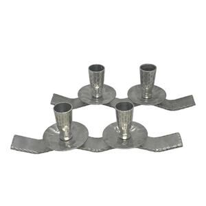 Mid 20th Century Everlast Metal Corporation Hand Forged Aluminum Candle Holders